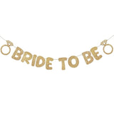 Pre Strung Bride To Be Glitter Banner Bridal Shower Decorations Bride To Be Sign Bachelorette Party Banner Bridal Shower Garland For Engagement Wedding Party Decorations(Champagne Gold)