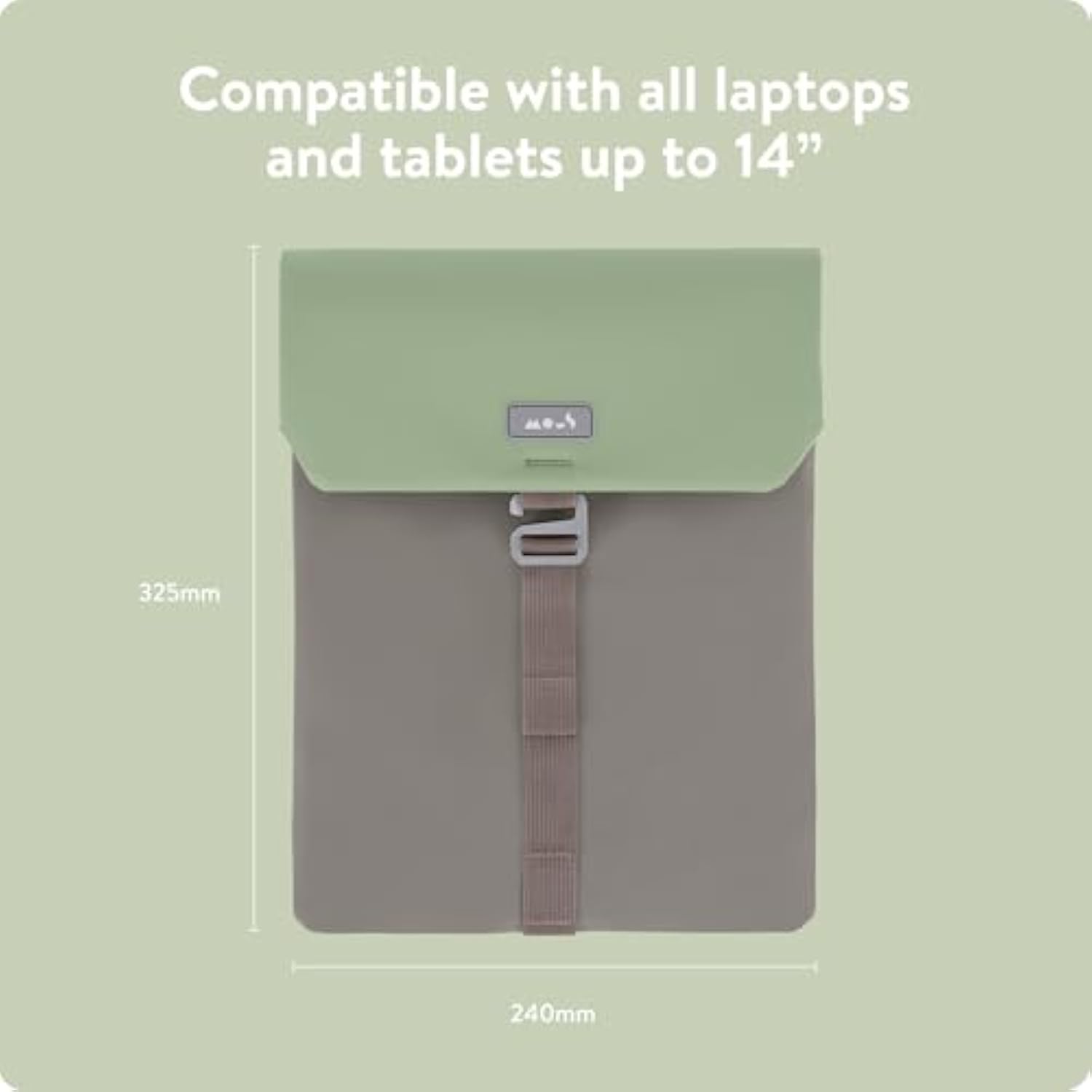 – Laptop Bag 14 Inch Case - Universal Laptop Sleeve – Water Resistant Durable Cover - Sage
