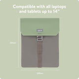 – Laptop Bag 14 Inch Case - Universal Laptop Sleeve – Water Resistant Durable Cover - Sage