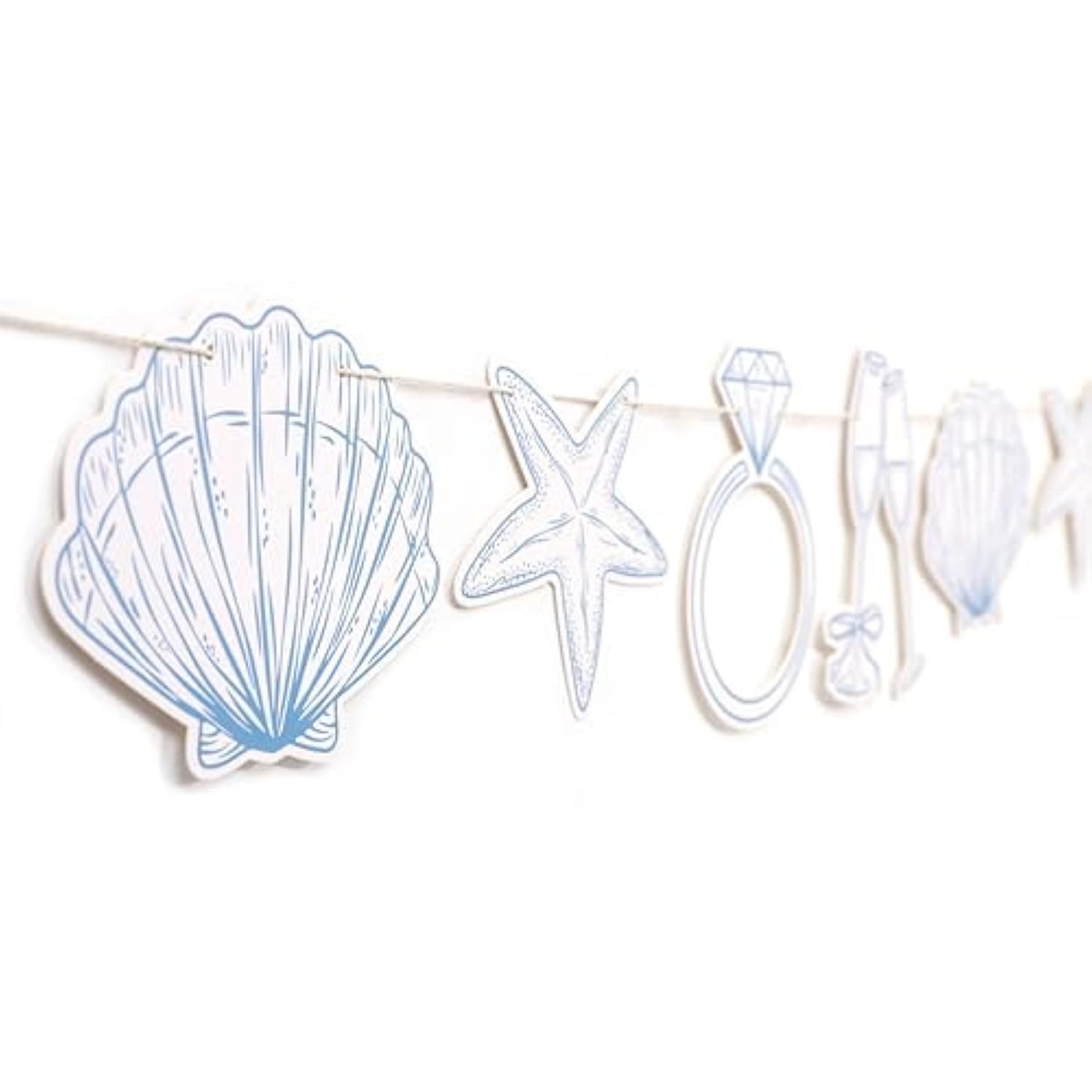 Last Toast on the Coast Banner with Seashell Garland for Beach Bachelorette Decor