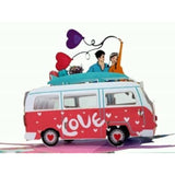 3D Pop Up Greeting Card – Romantic Love Van With Couple & Balloons, Handmade Paper Art, Valentine’S Day, Anniversary, Wedding & Engagement Gift With Envelope, L06