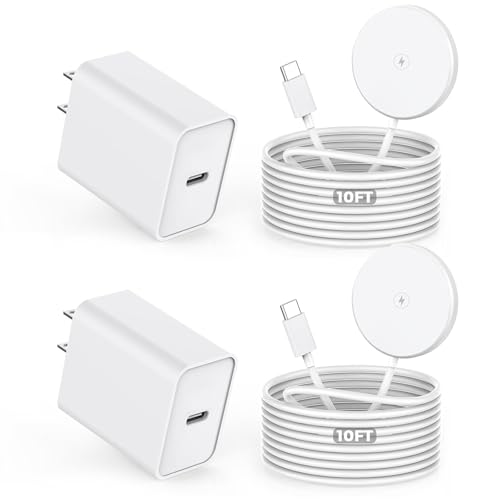 ? MFi Certified?Magnetic Wireless Charger,2Pack 10FT  Mag-safe Charger,Fast MagSafe Charging Wireless iPhone Charge Pad USB C Block Adapter