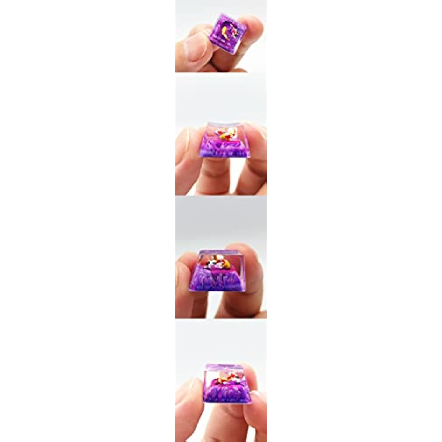 Handmade Koi Fish Backlit Resin Keycap R4/Esc Artisan Keycap Shine Through Tra