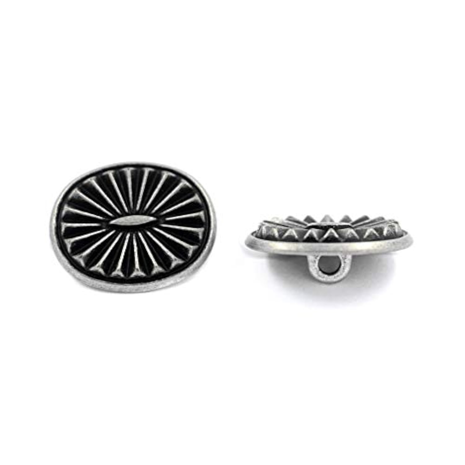 12 Pieces Oval Southwest Concho Style Metal Shank Buttons. 21Mm X 17Mm