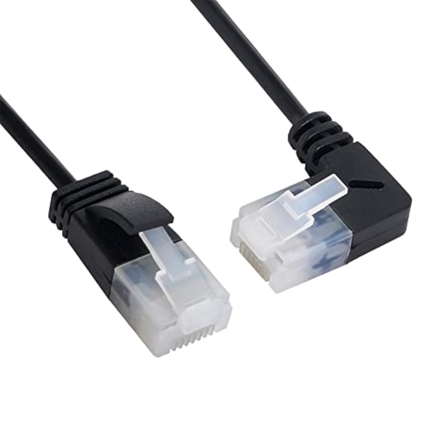 xiwai Ultra Slim Cat6 Ethernet Cable RJ45 Left Angled to Straight UTP Network