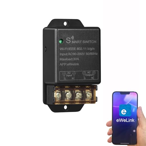 30A Hight Power Wifi Wireless Smart Switch, Diy Module For Smart Home Automation, Ewelink App Remote Control, Timer, Compatible With Alexa & Google Home