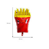 6Pcs Hamburger Hot Dog Ketchup Bottles Mustard Bottles Foil Mylar Balloons Food Balloons For Birthday Barbecue Picnic Cookout Fast Food Snacks Themed Party Decorations