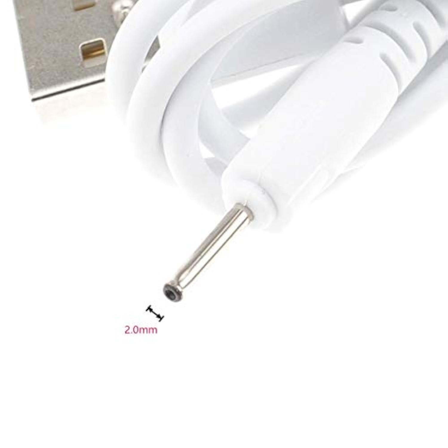 Usb To Dc 2.0Mm Cable, Earbuds Usb Dc Charger Adapter,Usb 2.0 Type A Male To D