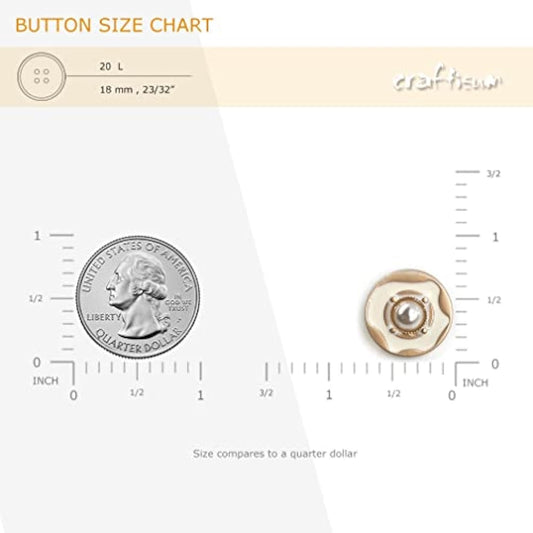 Faux Pearl Irregular Enamel Layer Sewing Shank Buttons 20 Pcs - 18Mm,