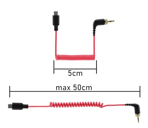 Mic Adapter for DJI Mic 3 / Rode Wireless GO III (Gen 3), ME Microphone USB C to 3.5mm Cable OTG Audio Adaptor Locking Cable for iPhone 15 16 Pro Max