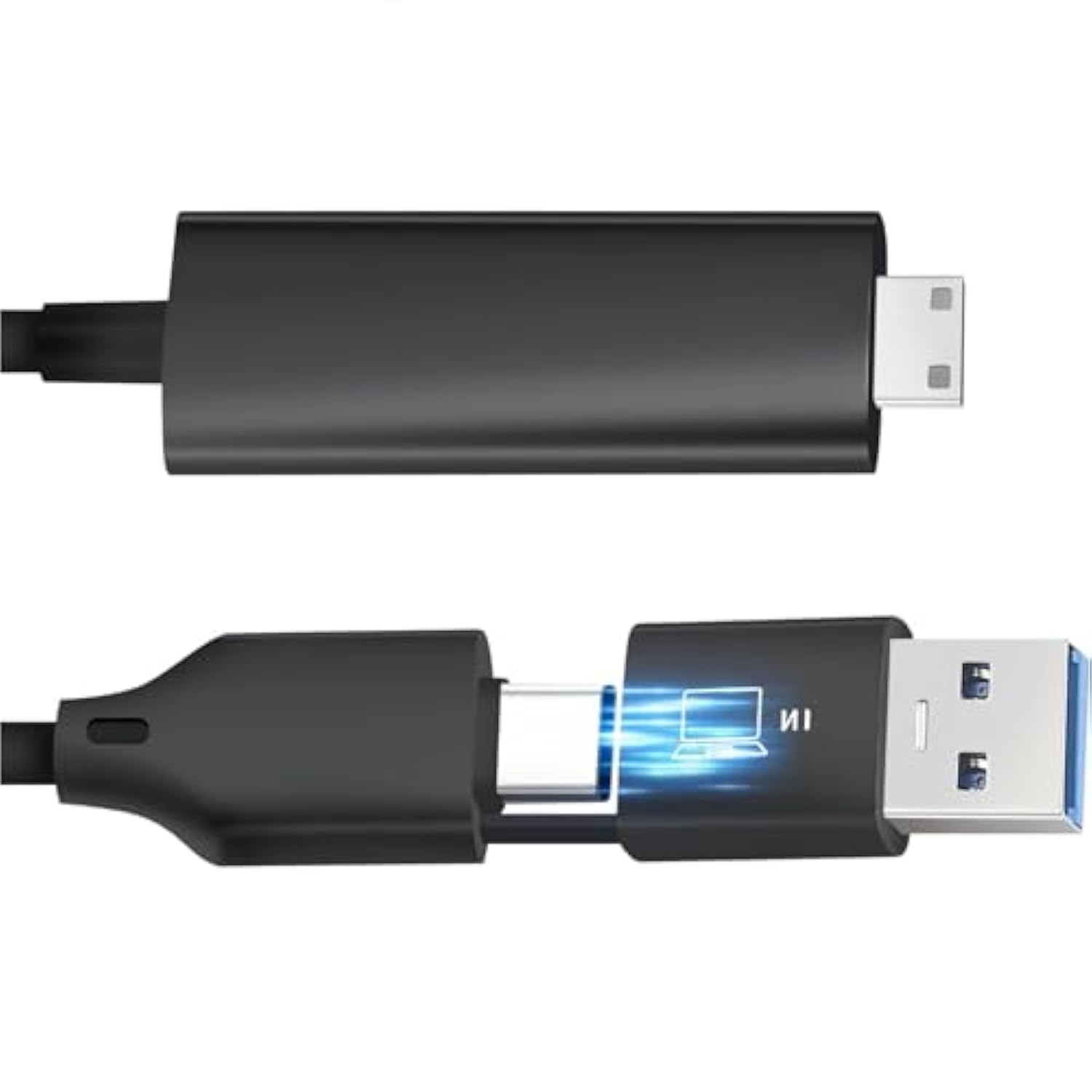 H5-M Video Signal Conversion Cable For Triple Laptop Screen Extender, Usb A/C To Mini Hdmi Cable Compatible With Macbook M1/M2/M3 Chips, Only Applicable To Laptop Screen Extender