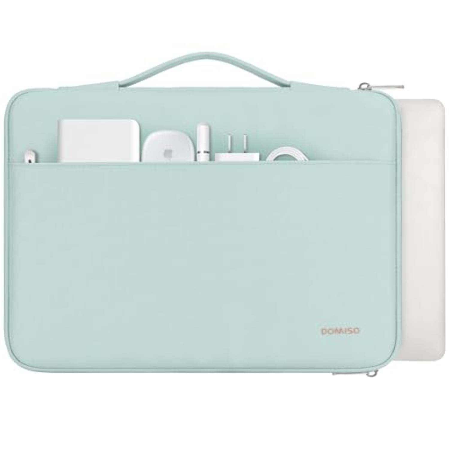 17 Inch Laptop Sleeve Canvas Notebook Portable Carrying Bag Case Handbag For 17" Zbook Fury 17,3 G8 /17,3" Hp Pavilion 17/Ideapad 3 Gen 7/Chromebook 317, Mint Green