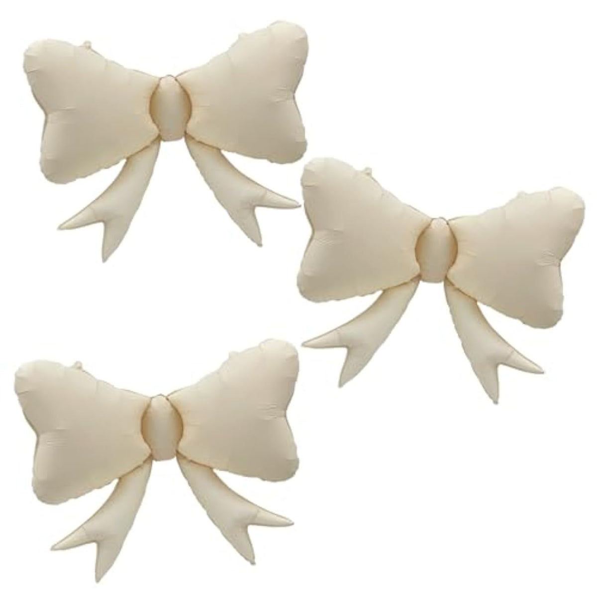 3 Pcs Macaron White Bow Balloons for Girl Birthday and Baby Shower Decor