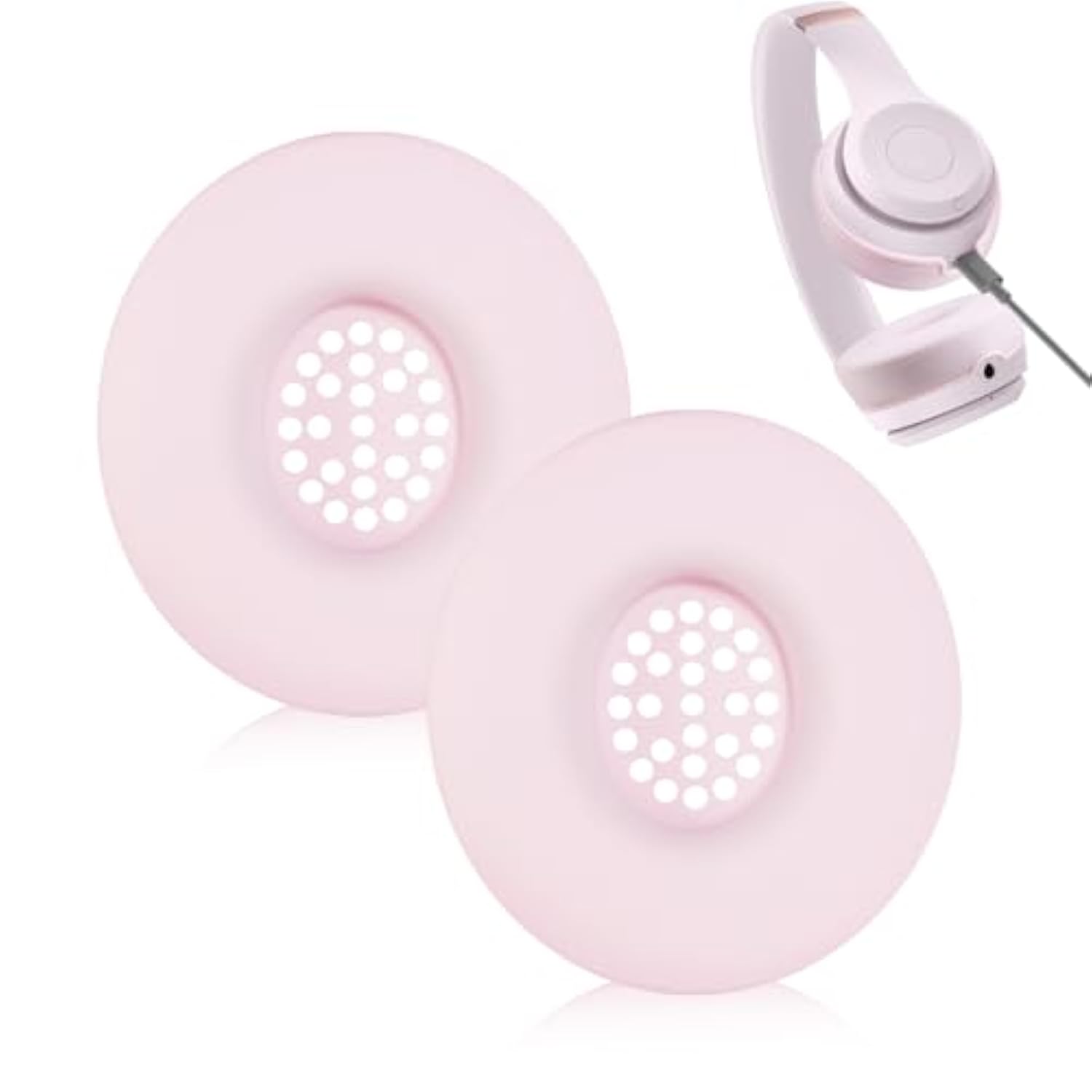 Silicone Ear Pads Cover For Beats Solo 4, Washable Sweat Earpad Covers Silicone Case For Beats Solo4 & Solo3 Wireless On-Ear Headphones Accessories Protective Pads Cover (Pink)
