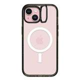 Impact Ring Stand Case For Iphone 15 [3X Military Grade Drop Tested / 6.6Ft Drop Protection/Compatible With Magsafe] - Clear Black