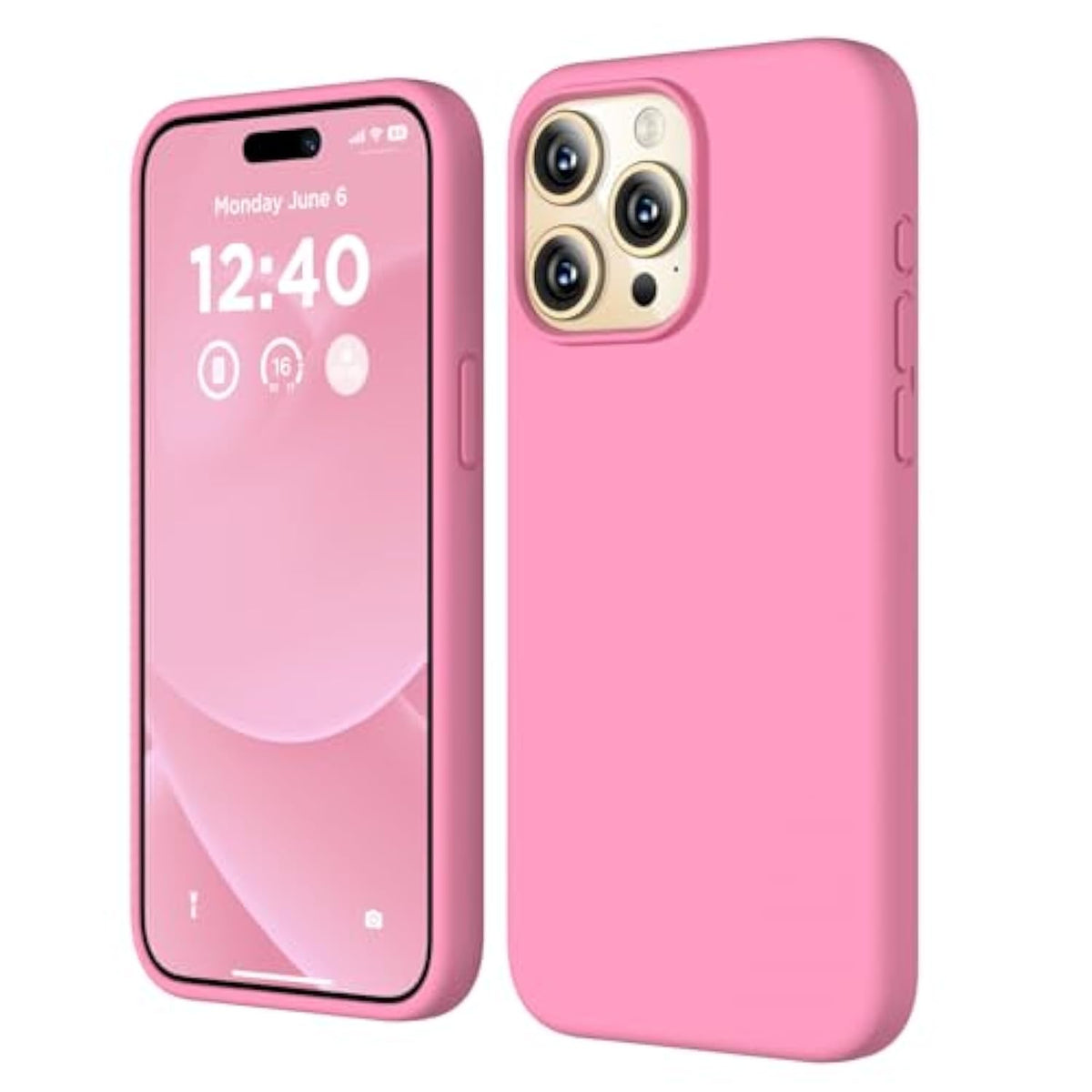 Compatible With Iphone 15 Pro Max Case, Liquid Silicone Case, Full Body Shockproof Protective Cover Slim Thin Phone Case With Soft Anti-Scratch Microfiber Lining, 6.7 Inch- Tender Pink