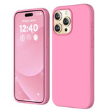 Compatible With Iphone 15 Pro Max Case, Liquid Silicone Case, Full Body Shockproof Protective Cover Slim Thin Phone Case With Soft Anti-Scratch Microfiber Lining, 6.7 Inch- Tender Pink