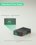 Industrial 8-Port Full Gigabit Poe++ Switch With 4 Bt 90W Poe Ports, 2 Gigabit Sfp Uplinks, Poe Budget 120W, Poe Watchdog, Din-Rail Poe Switch For Ptz Camera/Poe Lighting/ Poe Monitor