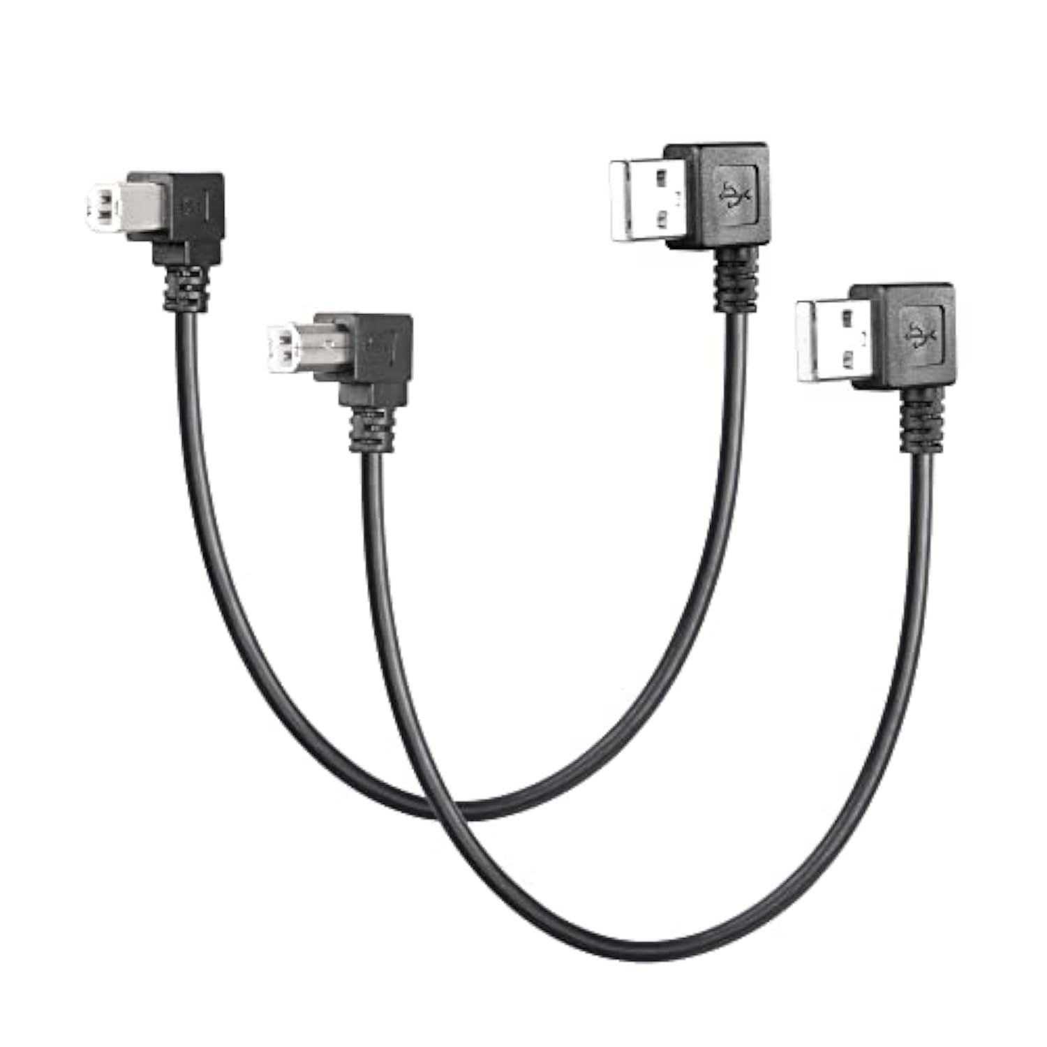 90 Degree Usb A To B Cable Printer Cable, 1Ft Left Angle Usb 2.0 Type A Male T