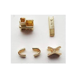 2 Sets Gold #5 Metal Zipper Bottom Stop Head Box Zipper Insertion Pin,