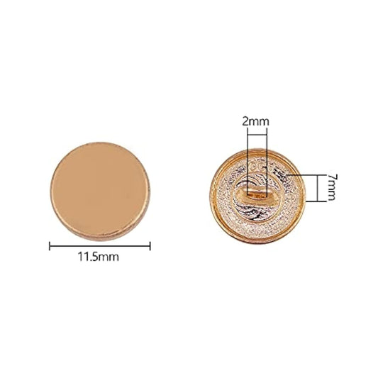 100Pcs 12Mm Metal Flat Buttons Alloy Shank Buttons For Sewing Diy Craf