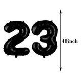 23rd Birthday Balloon Decoration Set: Black Number Balloons & Party Decor