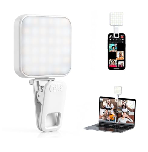 Portable Selfie Light for iPhone: Rechargeable Phone Fill Lights, Ring Light for Camera Picture, Makeup Photo, Video Conferences, Laptop Use, Zoom