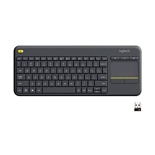 K400 Plus Wireless Touch Tv Keyboard With Easy Media Control And Built-In Touchpad, Htpc Keyboard For Pc-Connected Tv, Windows, Android, Chromeos, Laptop, Tablet - Black