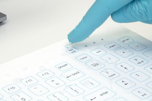 Medical Keyboard Compact Usb-Cabled White For Hospital, Dentist, Cleanroom, Laboratory And Industrial. Easy To Clean Hygienic Flat And Flexible Silicone