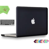 2In1 Smooth Soft Touch Matte Hard Shell Case With Silicone Keyboard Cover Compatible With Macbook Pro 13 Inch With Cd-Rom (Non-Retina) (Model A1278) + Microfibre Cleaning Cloth, Black