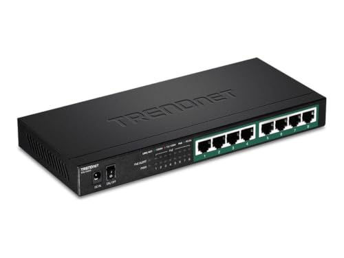 8-Port Gigabit Poe+ Switch, 65W Poe Power Budget, 16Gbps Switching Capacity, Ieee 802.1P Qos, Dscp Pass-Through Support, Fanless, Wall Mountable, Protection, Black, Tpe-Tg83