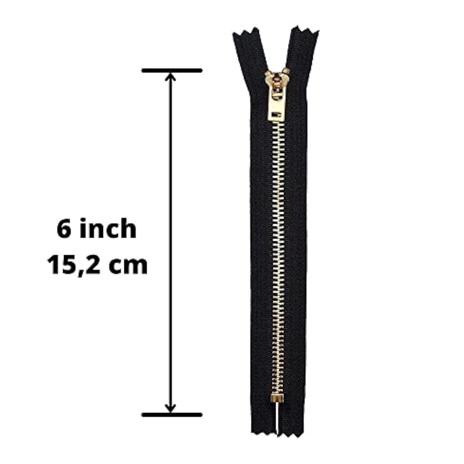 6 Inch Metal Zipper Black 6” Gold Brass Metal Heavy Duty Zippers Non S