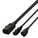 Iec 320 C14 To C13+5-15R Y Split Short Power Adapter Cord Iec 320 C14 Male To C13/Nema 5-15R Female Y Split Power Cord 0.32M/1Ft