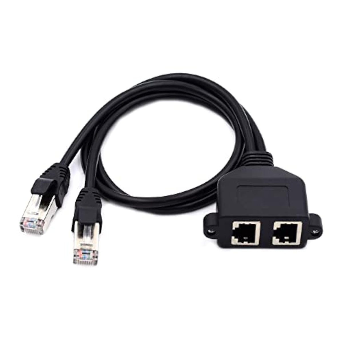 cablecc Dual Ports UTP Cat6 Male to Female LAN Ethernet Network Extension Cabl