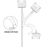 30 Pin To Usb Charging Cable (3 Pack 3.3 Ft) Fast Charge & Sync Charging Cable Cord Compatible For Old Apple Iphone 4S / 4, 3G / 3Gs, Ipad 1/2/3, Old Ipod Touch, Ipod Nano