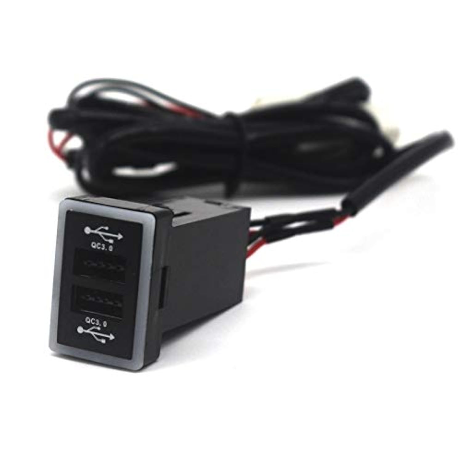 Dual Usb Power Socket For Toyota Qc3.0, Quick Charge Car Charger Usb Adapter For Smartphone/Ipad/Pda And More,Max 6.4A Output (32 * 20Mm)