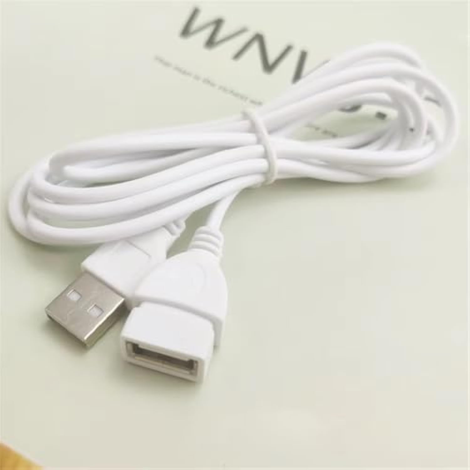 2 Pack Usb Extension Cable White 5Ft 2Pin 20Awg Usba Male To Female Extension Cord For Usb Desk Fan, Led Strip Lights Desk Lamp Table Lamps Dash Cam Power Cable Diy Repair Pigtails Project