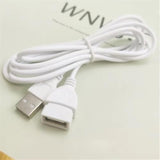 2 Pack Usb Extension Cable White 5Ft 2Pin 20Awg Usba Male To Female Extension Cord For Usb Desk Fan, Led Strip Lights Desk Lamp Table Lamps Dash Cam Power Cable Diy Repair Pigtails Project