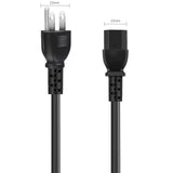 3-Plug Ac Power Cord Compatible Ion Block Rocker Ipa76C Ipa76A Ipa76S Ipa23 Block Party & Live 18Awg Ion Pathfinder 2 3 4 Speaker Music Accent Guitar Amplifier Cable Replacement 3.3Ft