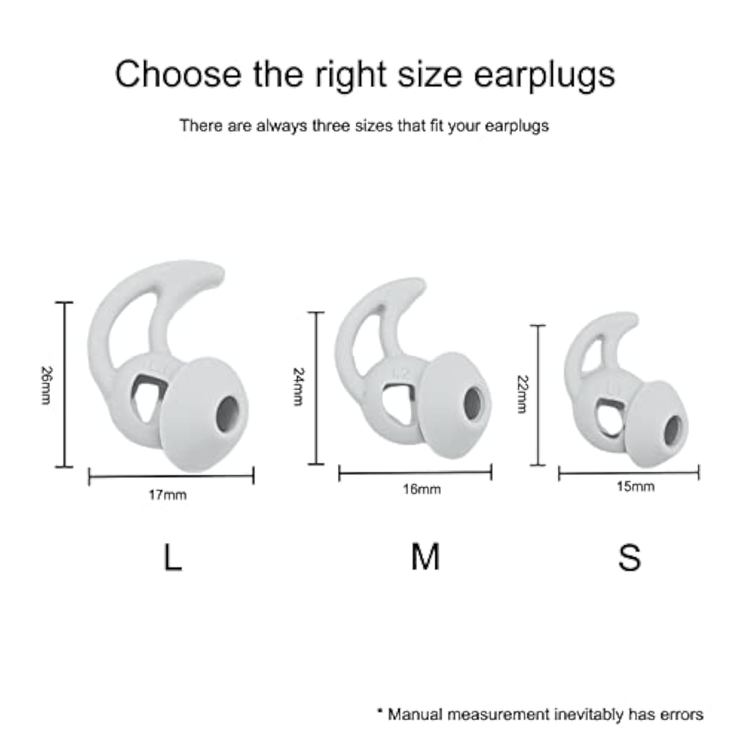 Earplugs Replacement Silicone Earbuds 6 Pieces Of Eartips Is Compatible For Sport Earbuds True Wireless In-Ear Headphones (White)