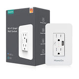 Smart Power Wall Outlet With Usb, Wifi Socket With 2 Plug Outlets 15 Amp Divided Control, Smart Life/Tuya App Remote Controller, Etl Certified, Work With Alexa And Google Home, No Hub Required