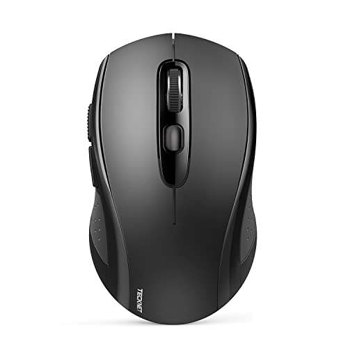 Bluetooth Mouse, 4000Dpi Wireless Mice For Laptop 2-In-1(Bt 5.0/3.0+2.4Ghz) Computer Portable Pc Mouse Wireless With Usb Receiver For Mac (Usb-A+Bluetooth, Black)