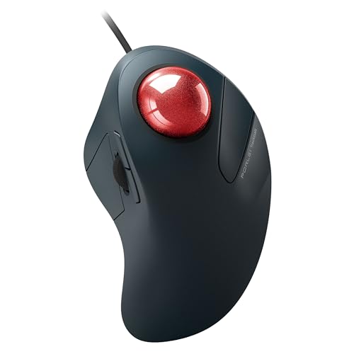 Wired Trackball Mouse For Large Hands, Ergonomic Design Reduces Wrist & Muscle Strain, Precision Tracking With Easy Index Finger Control, Compatible With Pc, Laptop, Windows, Mac, Red