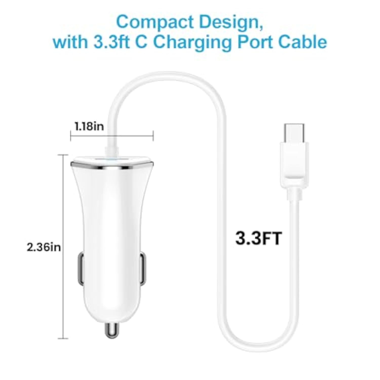 Pixel 10 Pro Xl Car Charger For Google Pixel 10, 10 Pro, 10 Pro Xl, 10 Pro Fold, 3.4A Fast Car Charger Adapter With Usb C 3Ft Cable For 9, 9 Pro Xl Fold, 8 7 6 Pro 5 4 3 2 Xl 9A 8A 7A 6A 5A 4A 3A