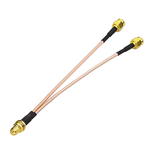 Rp-Sma Female Bulkhead Mount To Dual Rp-Sma Male Wifi Antenna Adapter Splitter Cable 15Cm 6 Inch For Wifi Router Hotspot Wireless Mini Pci Express Pcie Network Card Adapter