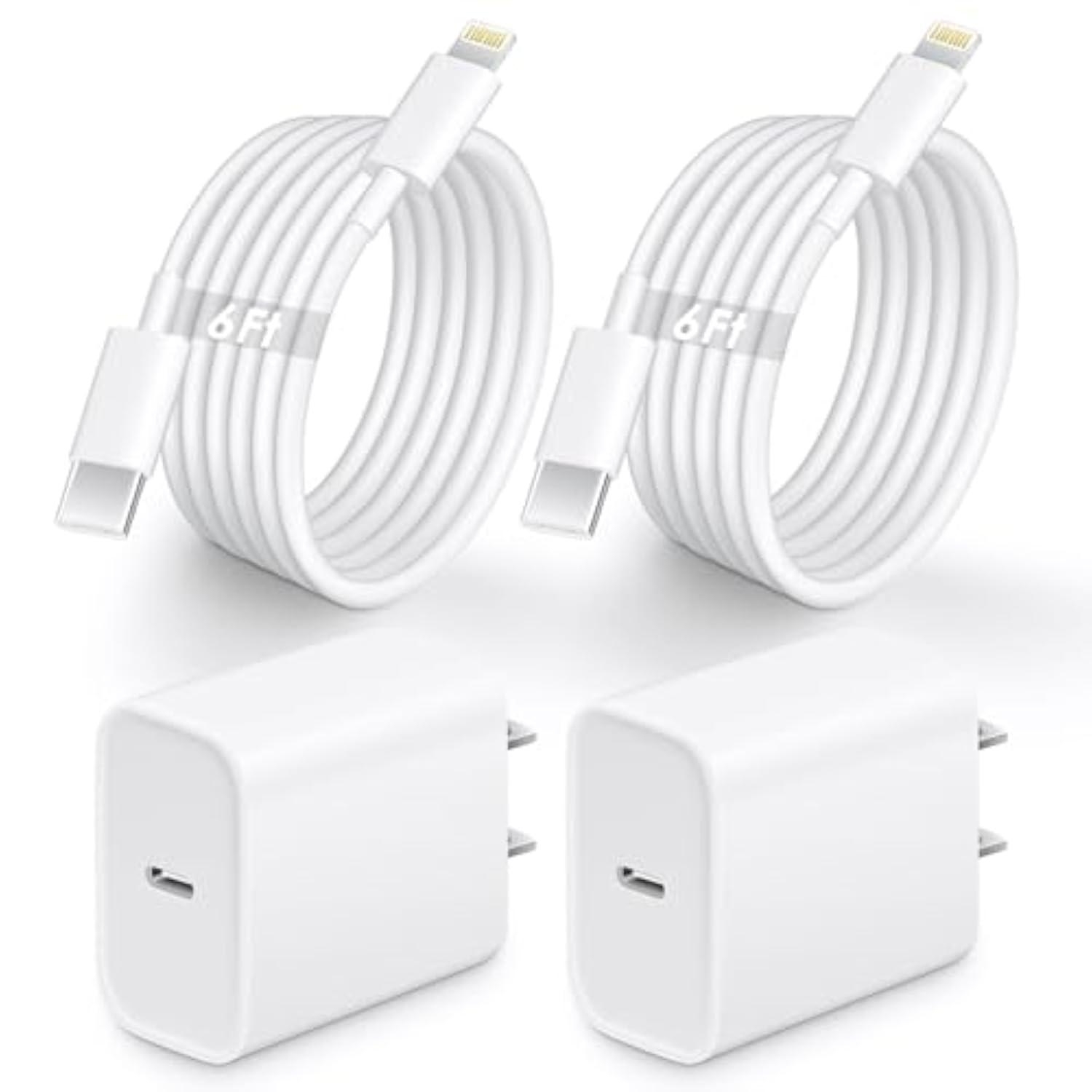 For Iphone 13 14 Fast Charger, 2 Pack 20W Pd Iphone Charger Fast Charging Usb C Charger With 6Ft Lightning Usb C Cable Compatible With Ip14 13 12 11 Pro Max,14 Plus,Xr,Xsmax