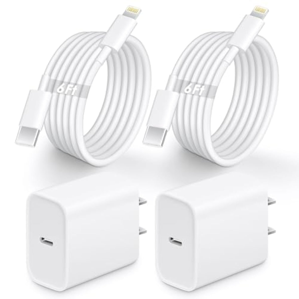 For Iphone 13 14 Fast Charger, 2 Pack 20W Pd Iphone Charger Fast Charging Usb C Charger With 6Ft Lightning Usb C Cable Compatible With Ip14 13 12 11 Pro Max,14 Plus,Xr,Xsmax