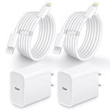 For Iphone 13 14 Fast Charger, 2 Pack 20W Pd Iphone Charger Fast Charging Usb C Charger With 6Ft Lightning Usb C Cable Compatible With Ip14 13 12 11 Pro Max,14 Plus,Xr,Xsmax