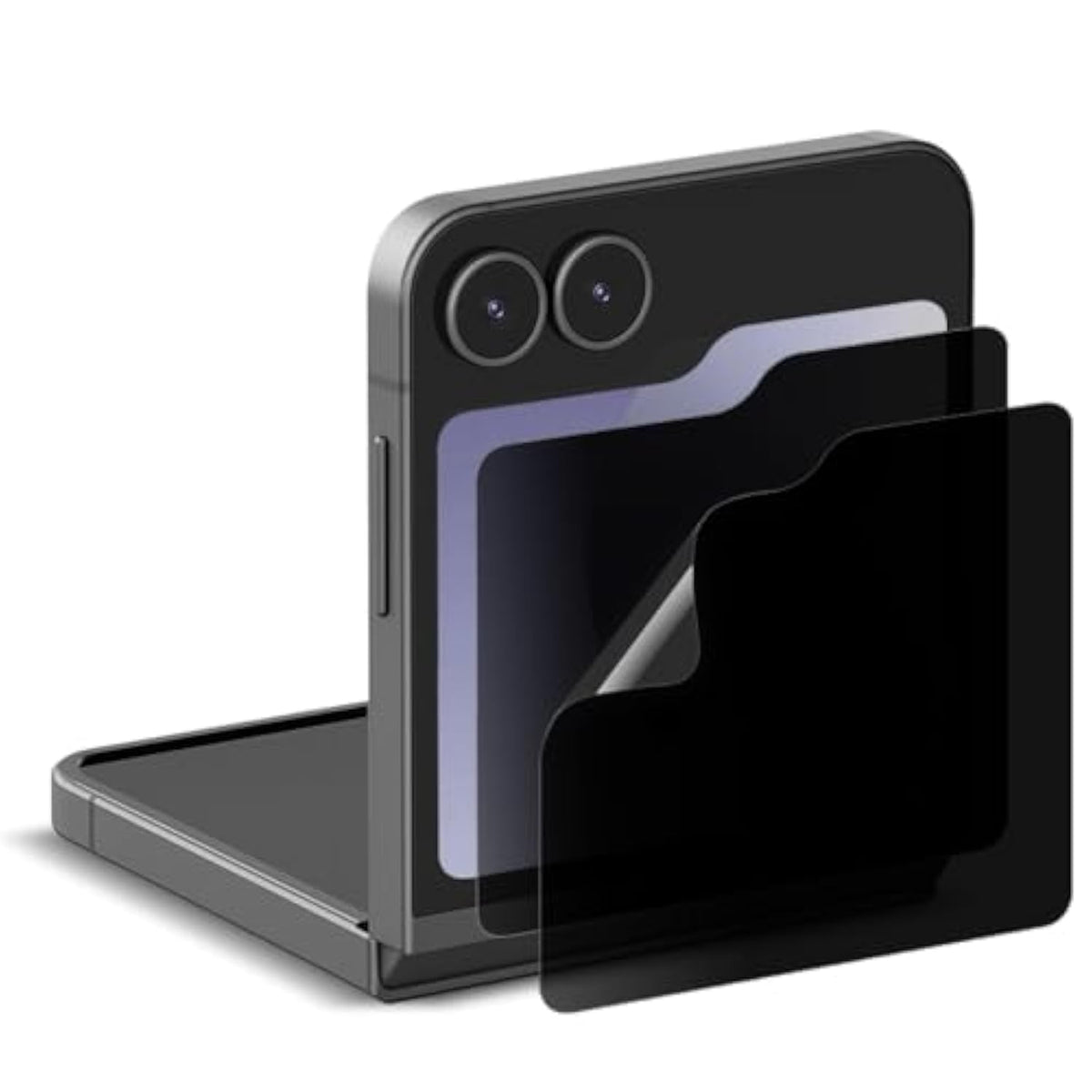 2 Pack Front Privacy Screen Protector Compatible With Samsung Galaxy Z Flip 7 Fe [25° Anti Spy] Epu+Pet Film, Self-Healing, Easy Installation, Case Friendly, 3H Hardness