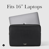 Saffiano Laptop Sleeve 16 Inch - Black - Compatible With All Macbook M Series Devices